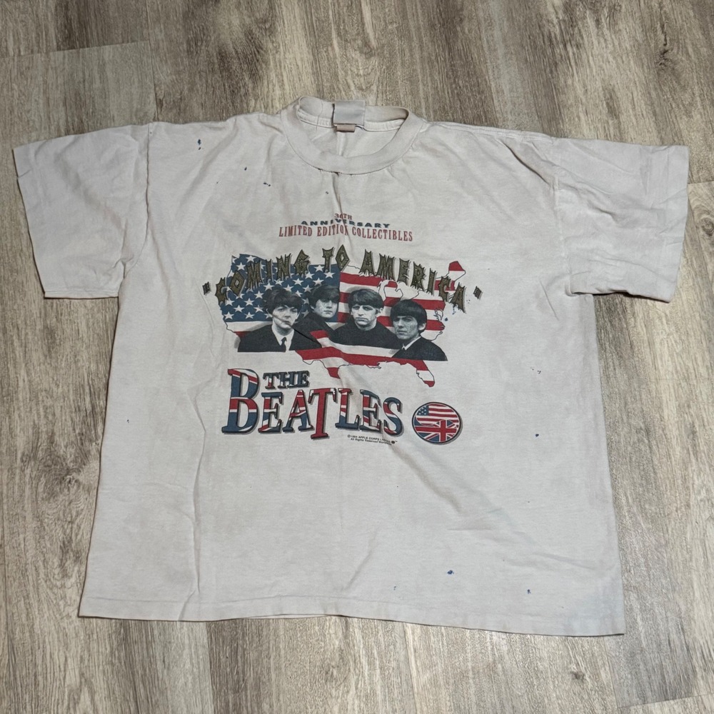 Vintage 1994 The Beatles 30th Anniversary Coming To America Tour T-Shirt XL